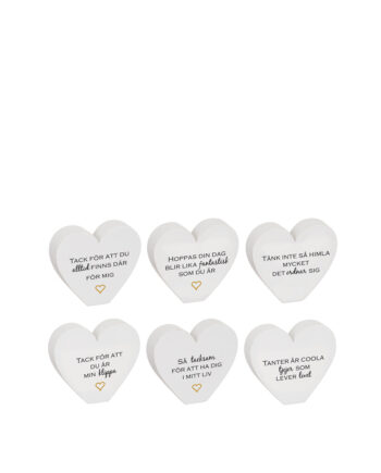 Stående hjärta med text