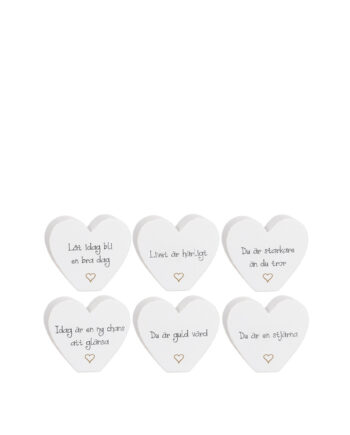 Stående hjärta med text