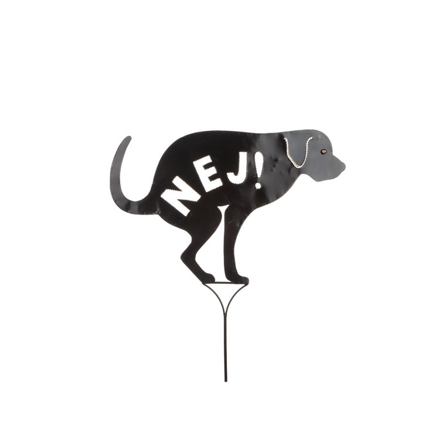 Hundstick "Nej" i hamrad plåt
