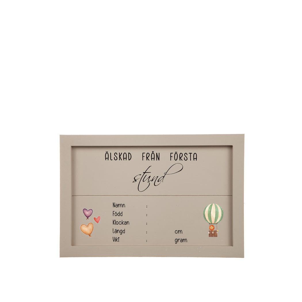 Trätavla "Älskad från..." LEV JAN-26