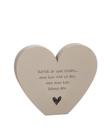 Stående hjärta med text