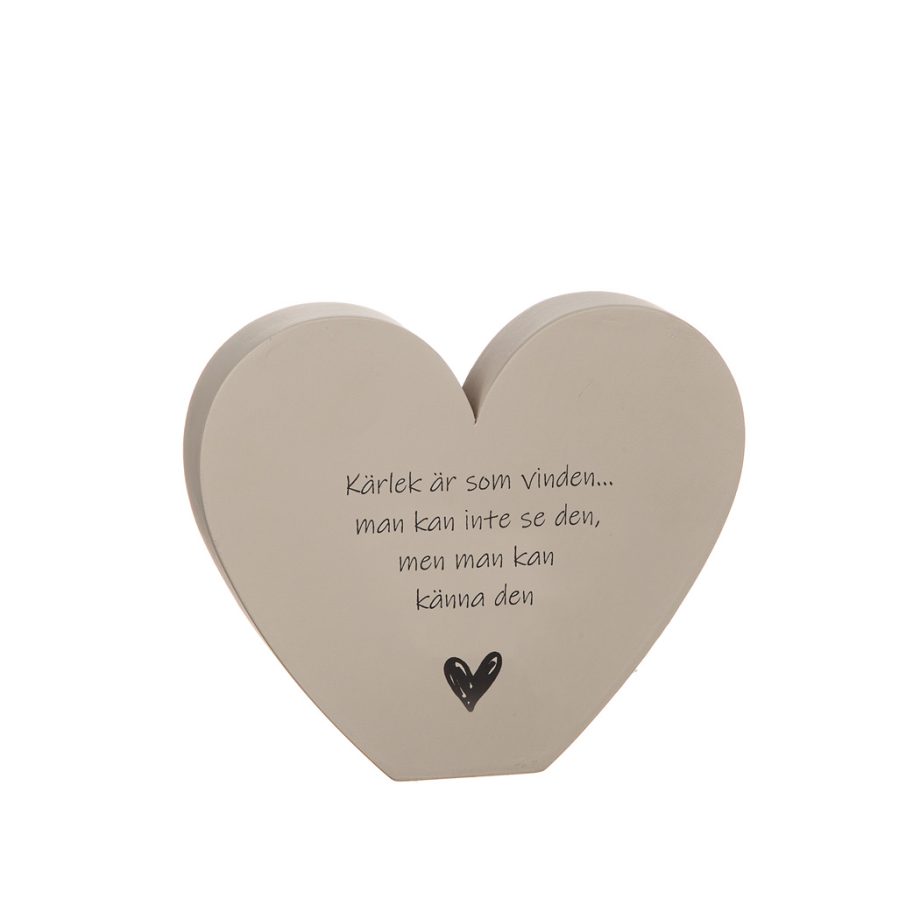 Stående hjärta med text