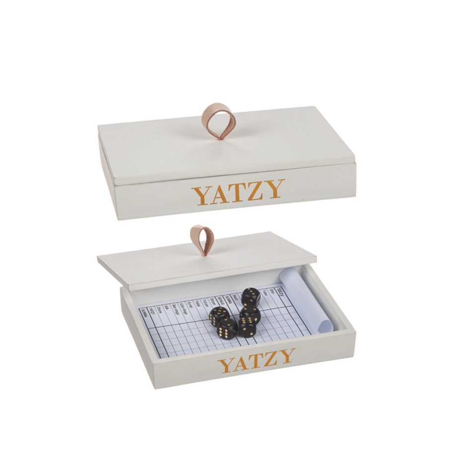 Trälåda vit "Yatzy"