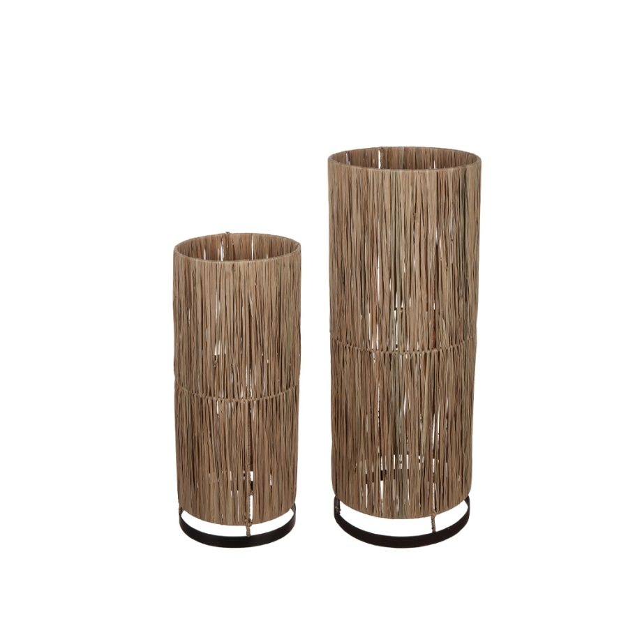 Lampa i naturmaterial 2-set