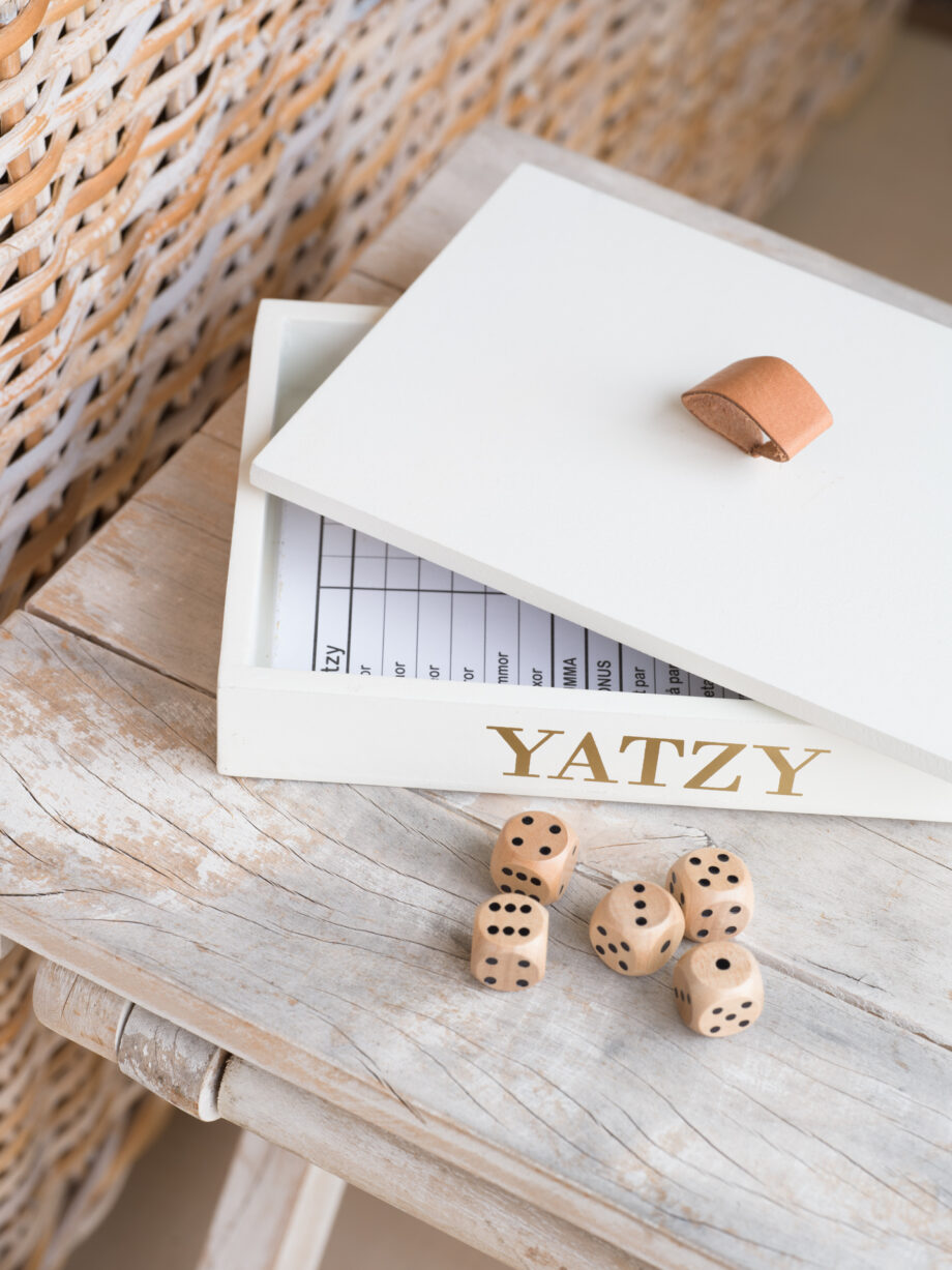 Trälåda vit "Yatzy"