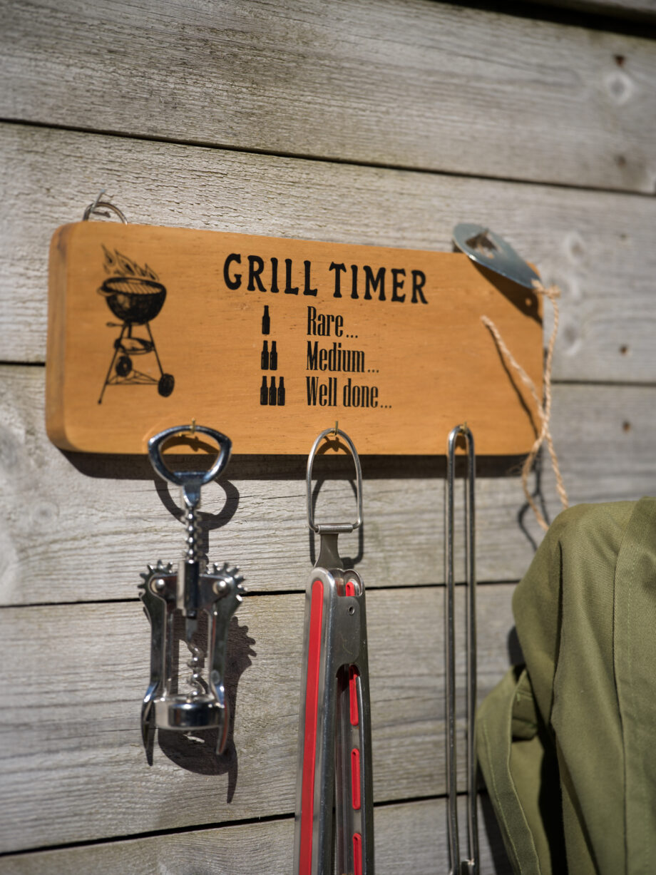 Trätavla "Grill timer" öppnare