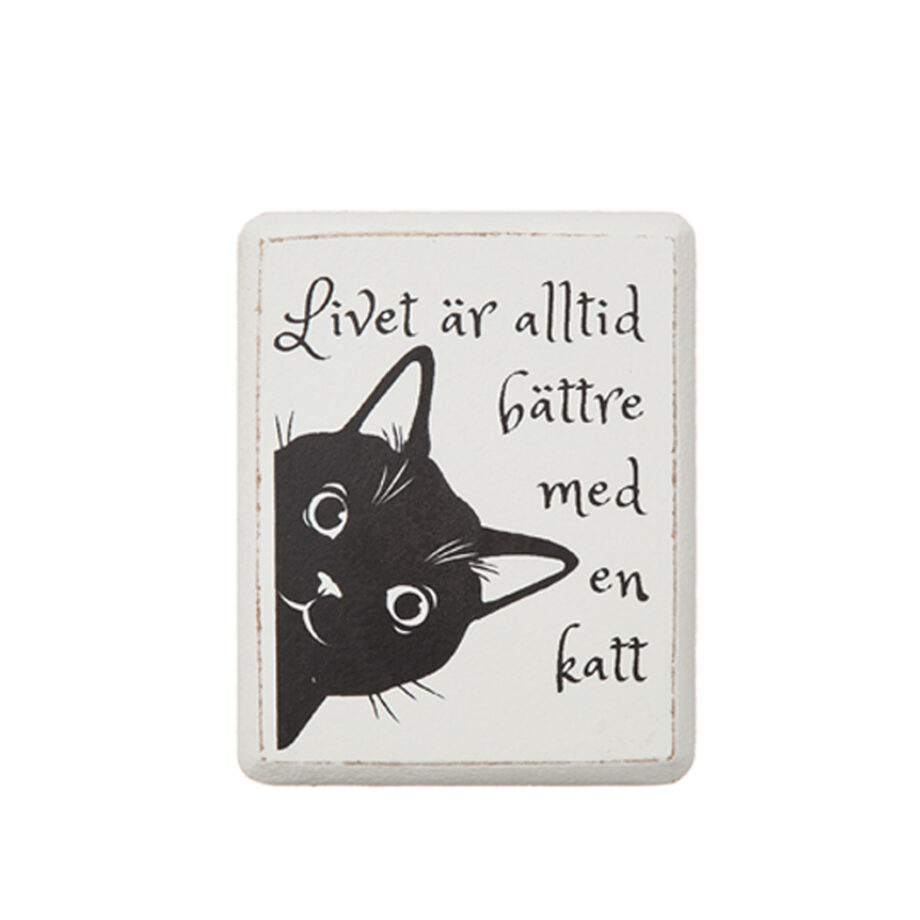 Magnet katt med olika texter