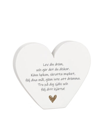 Stående hjärta med text LEV JUNI