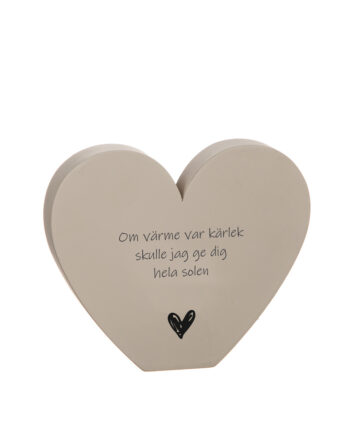 Stående hjärta med text