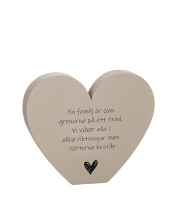 Stående hjärta med text