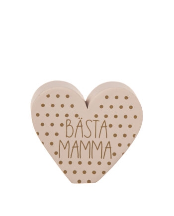 Stående hjärta rosa "Mamma"