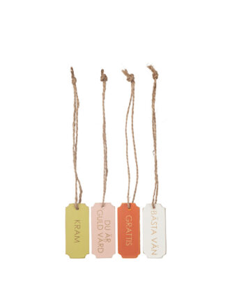 Presentlapp med olika texter