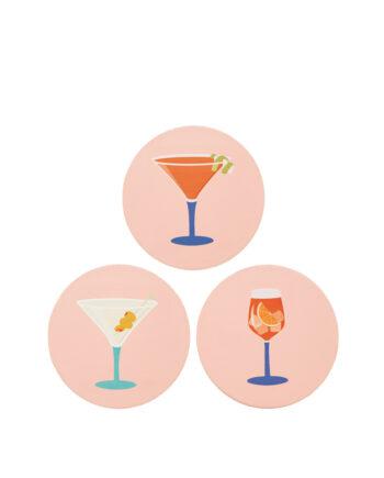 Glasunderlägg med drinkmotiv