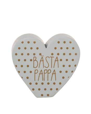 Stående hjärta grå "Pappa"