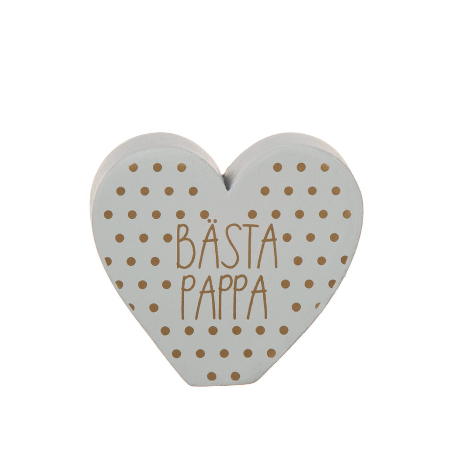 Stående hjärta grå "Pappa"