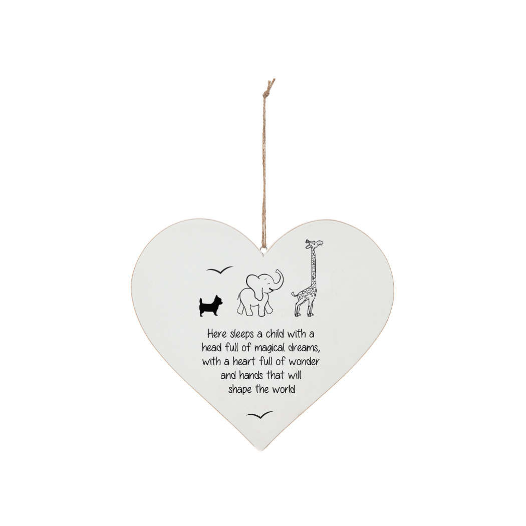 Trähjärta "Here sleeps a child..."