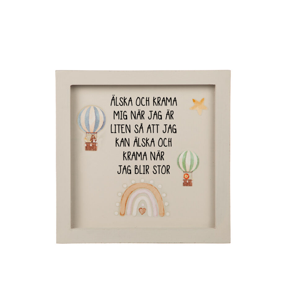Trätavla "Älska och krama mig..."