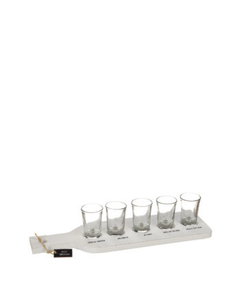 Träbricka för shots, glas ingår LEV SL JUNI