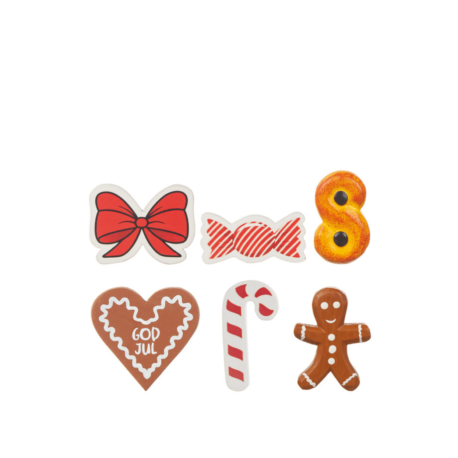 Magnet med julmotiv i trä
