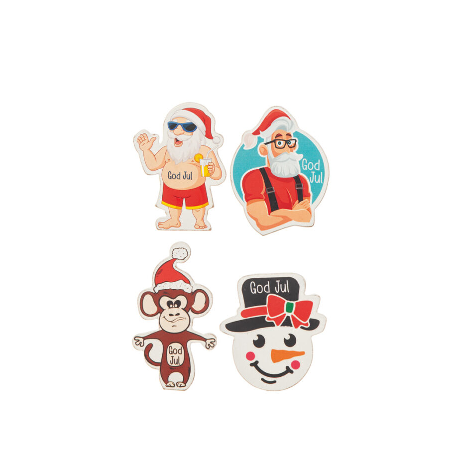 Magnet med julmotiv i trä
