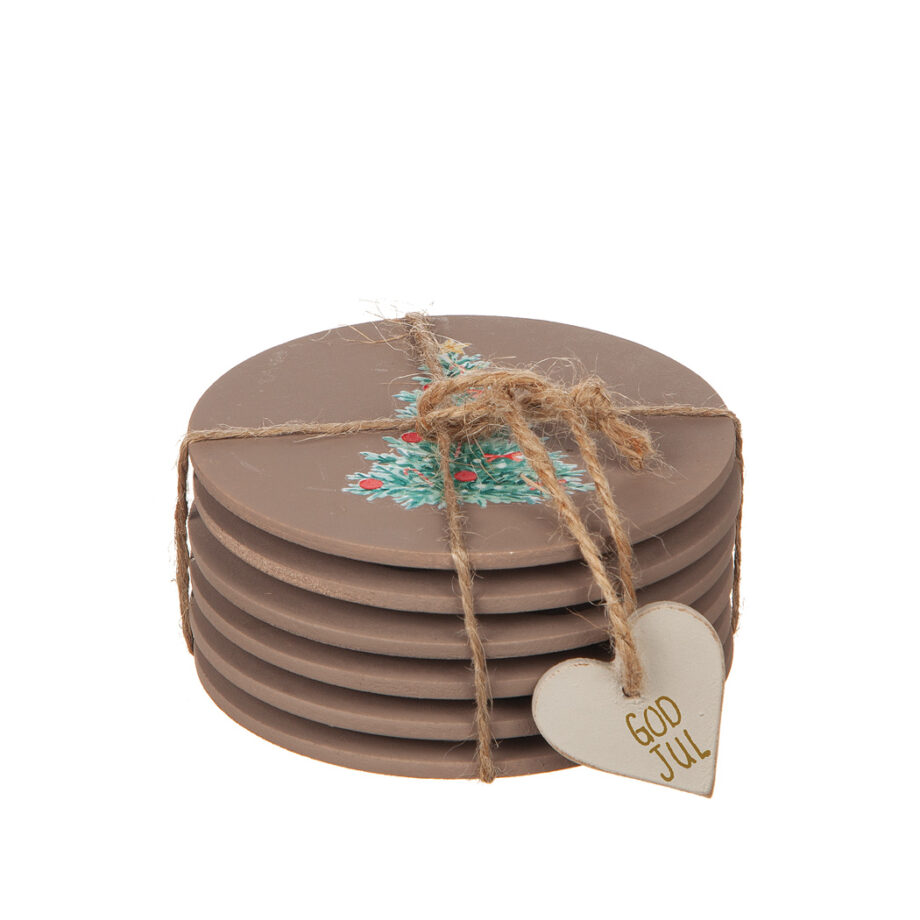 Glasunderlägg med julmotiv