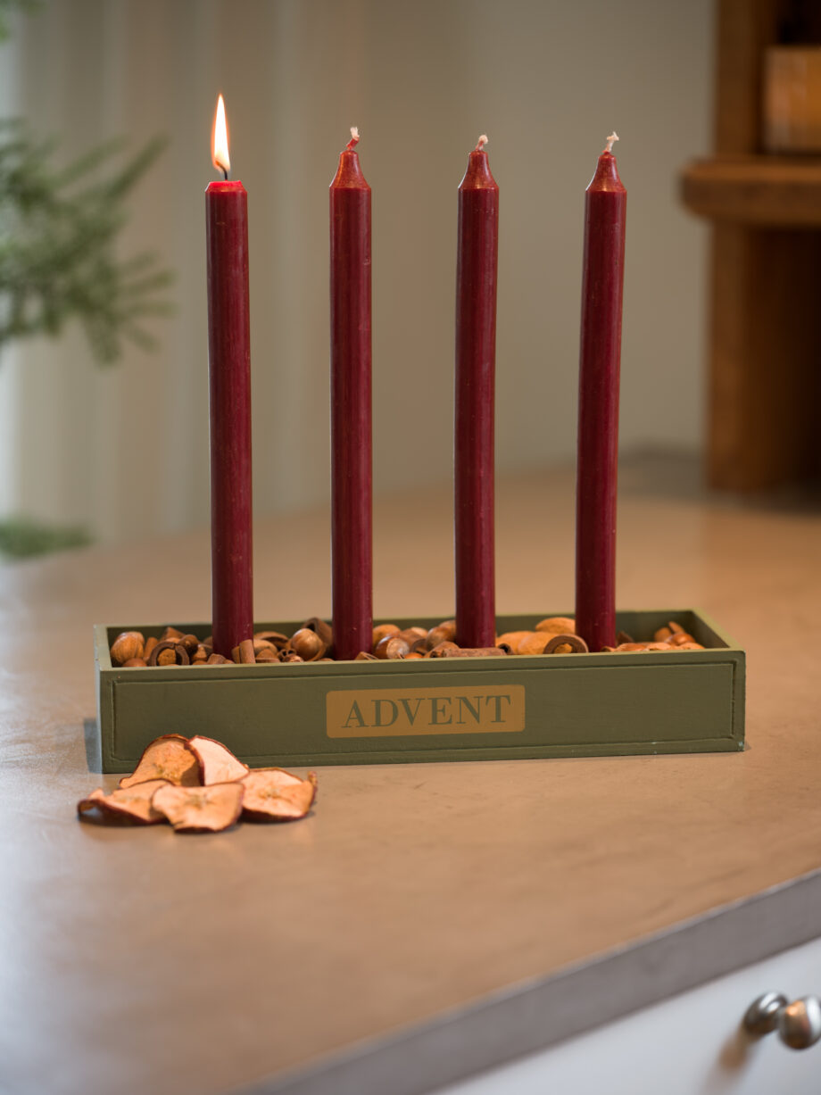 Adventsljusstake "Advent" i trä