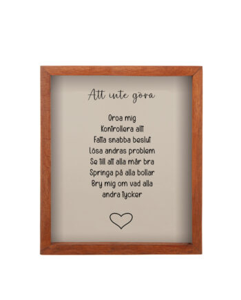 Tavla trä "Att inte göra..."
