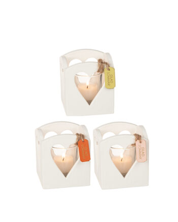 Ljuslykta hjärta trä "Glad Sommar"