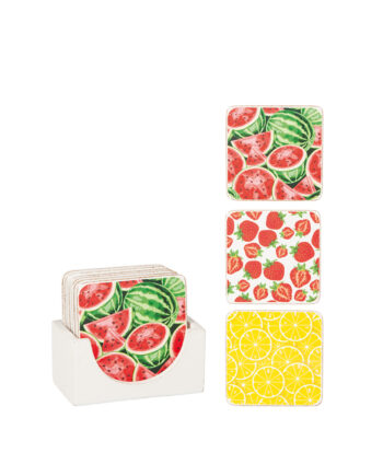 Glasunderlägg "Sommar" i låda