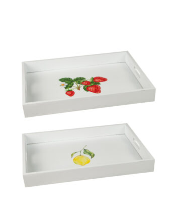 Träbricka jordgubb/citron