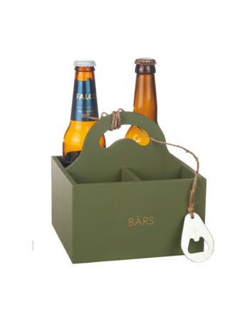 Trälåda "Bärs" med öppnare LEV MAJ