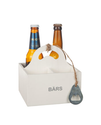 Trälåda "Bärs" med öppnare LEV MAJ