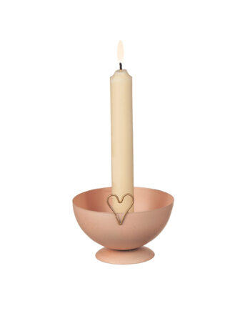 Ljusstake rosa i hamrad plåt