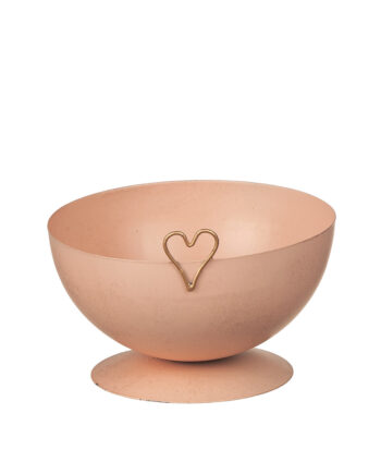 Skål rosa i hamrad plåt