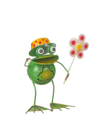 Groda blomma i hamrad plåt