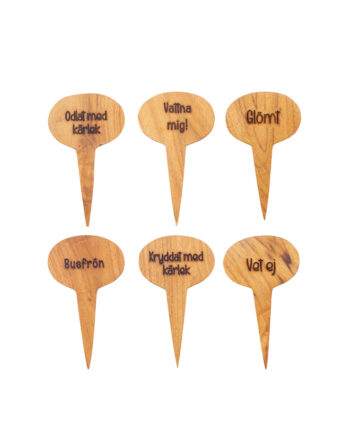 Kryddstick m graverad text i teak