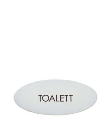 Plåtskylt vit "Toalett"