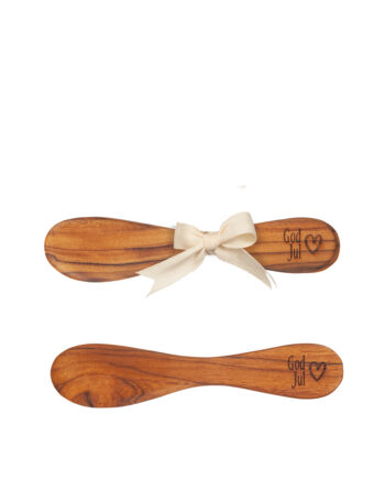 Smörkniv "God jul" teak i set 2st