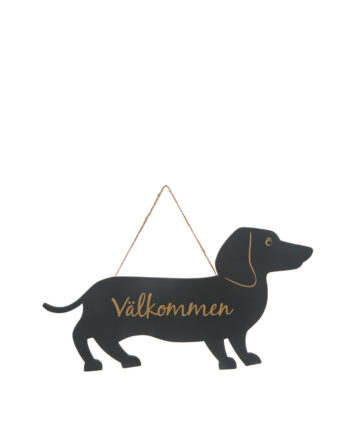 Träskylt tax svart "Välkommen"